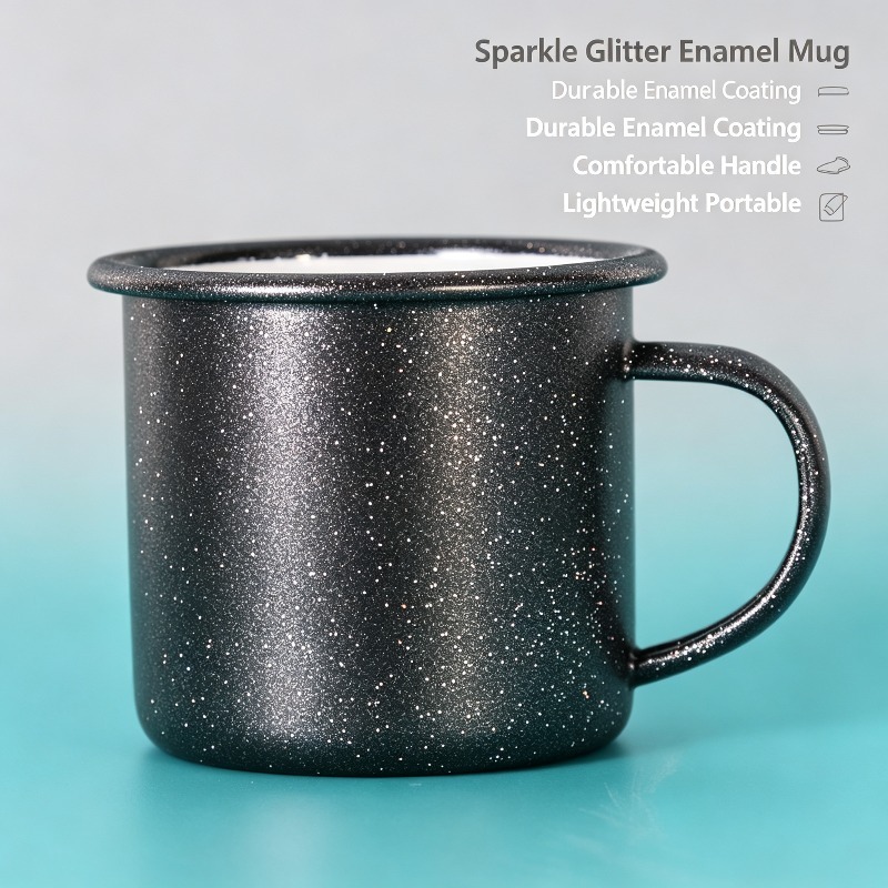 Coffee Tea Uses - Vintage Enamel Mug with Star‑Dot Starry