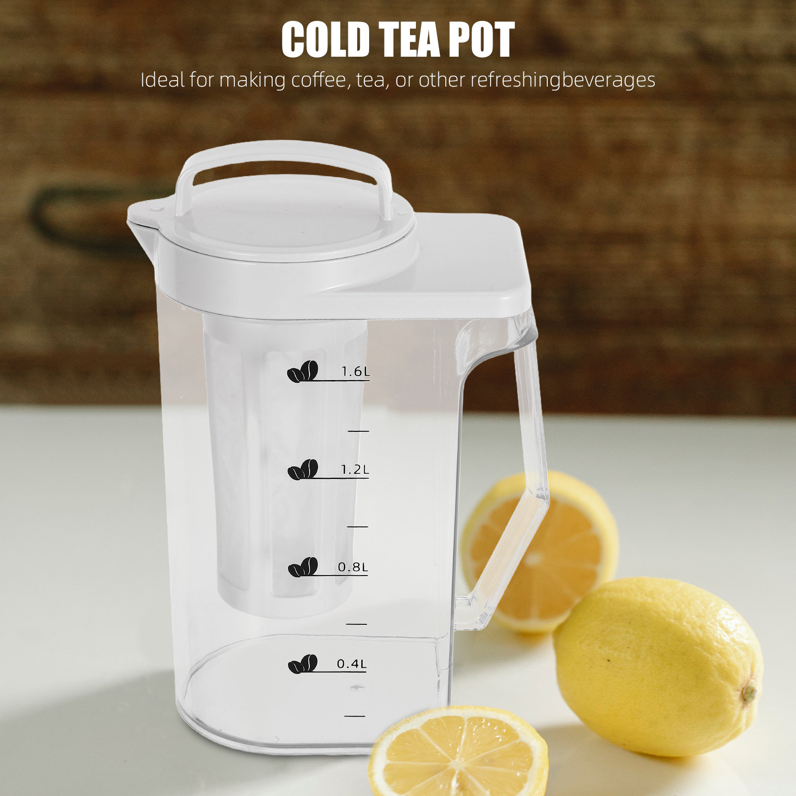 Coffee Tea Uses - 1.6L Plastic Cold Brew Coffee Pitcher