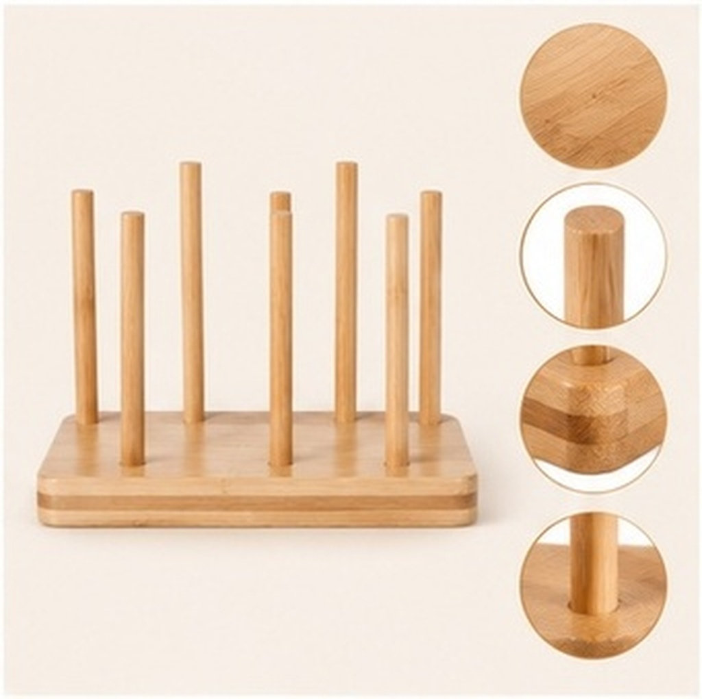 Coffee Tea Uses - 2Pcs Wood Bamboo Paper Cup Rack