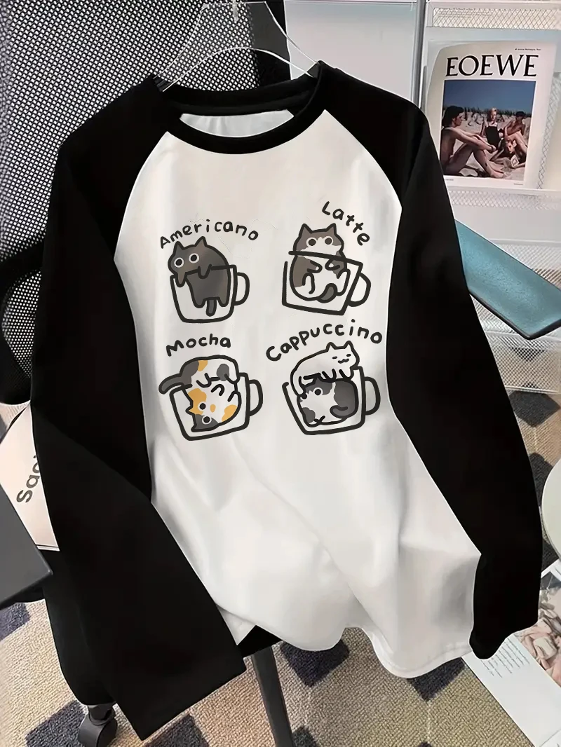 Coffee & Tea Collective - Coffee Cat Long Sleeve T-Shirt Print