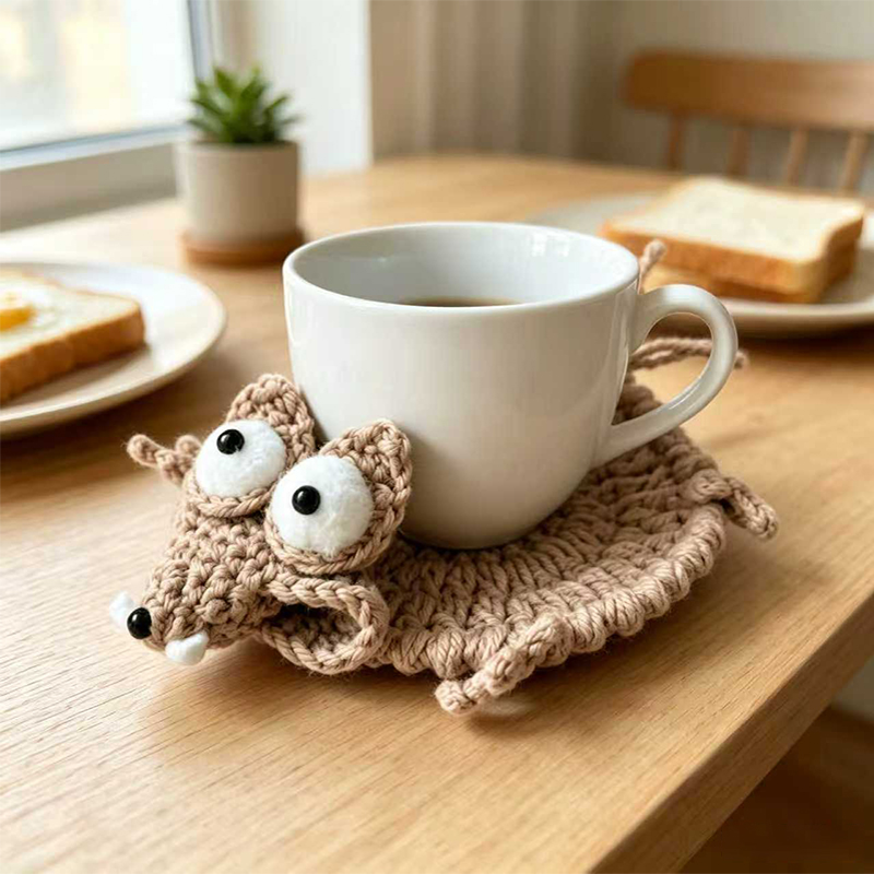 Cute Crochet Animal Coaster Ha - Coffee Tea Station recension och pris