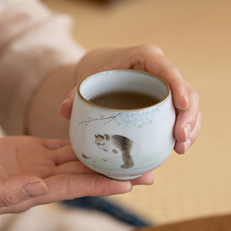 1 Pc Chinese Tradition Ru Kiln - Coffee Tea Set Up recension och pris
