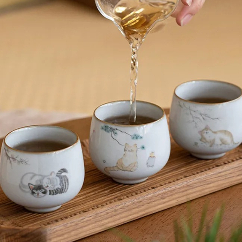 1 Pc Chinese Tradition Ru Kiln - Coffee Tea Set Up recension och pris