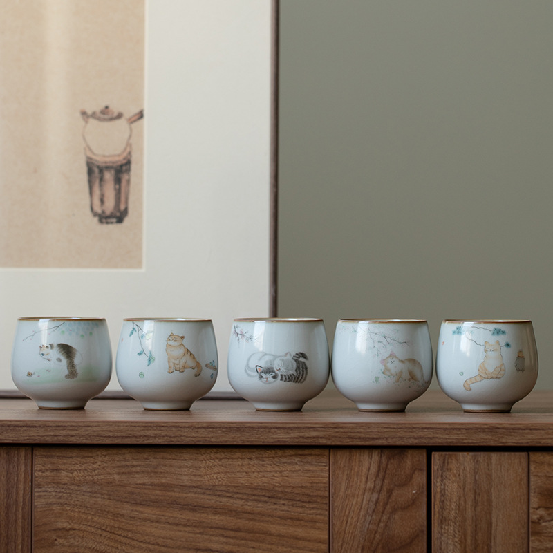 1 Pc Chinese Tradition Ru Kiln - Coffee Tea Set Up recension och pris