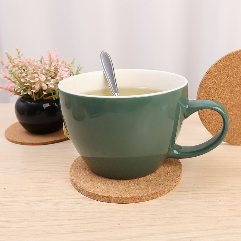 Natural Wooden Round Cork Coas - Coffee Tea Station recension och pris
