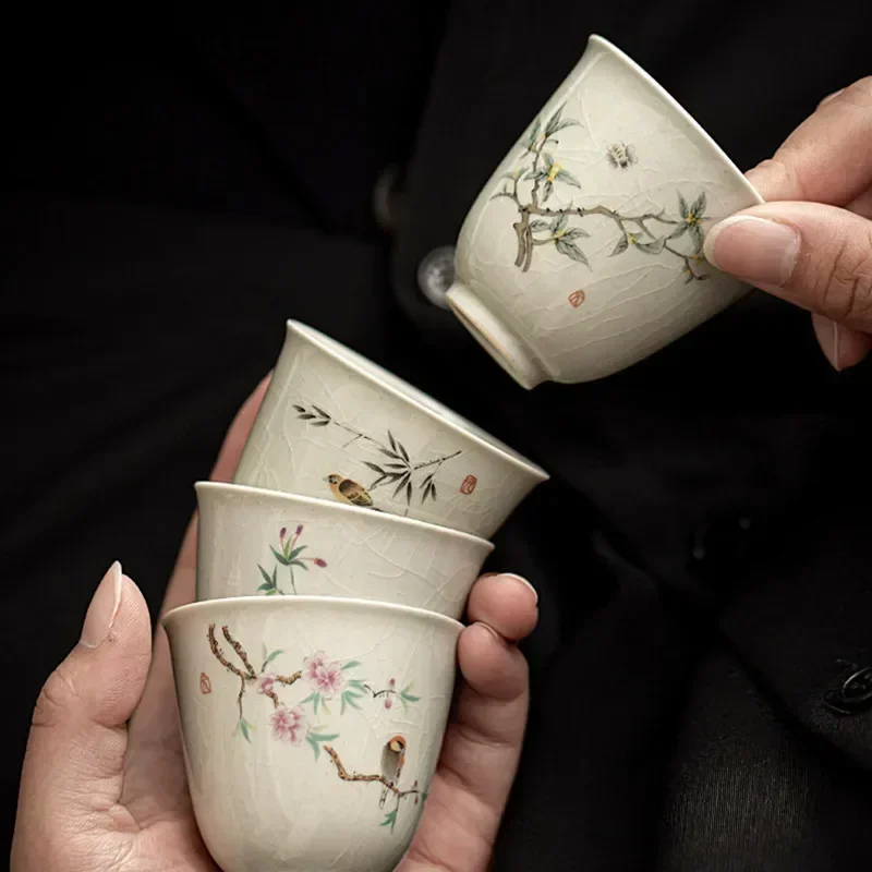 Retro Ice Crack Ceramic Teacup - Coffee Tea Set Up recension och pris