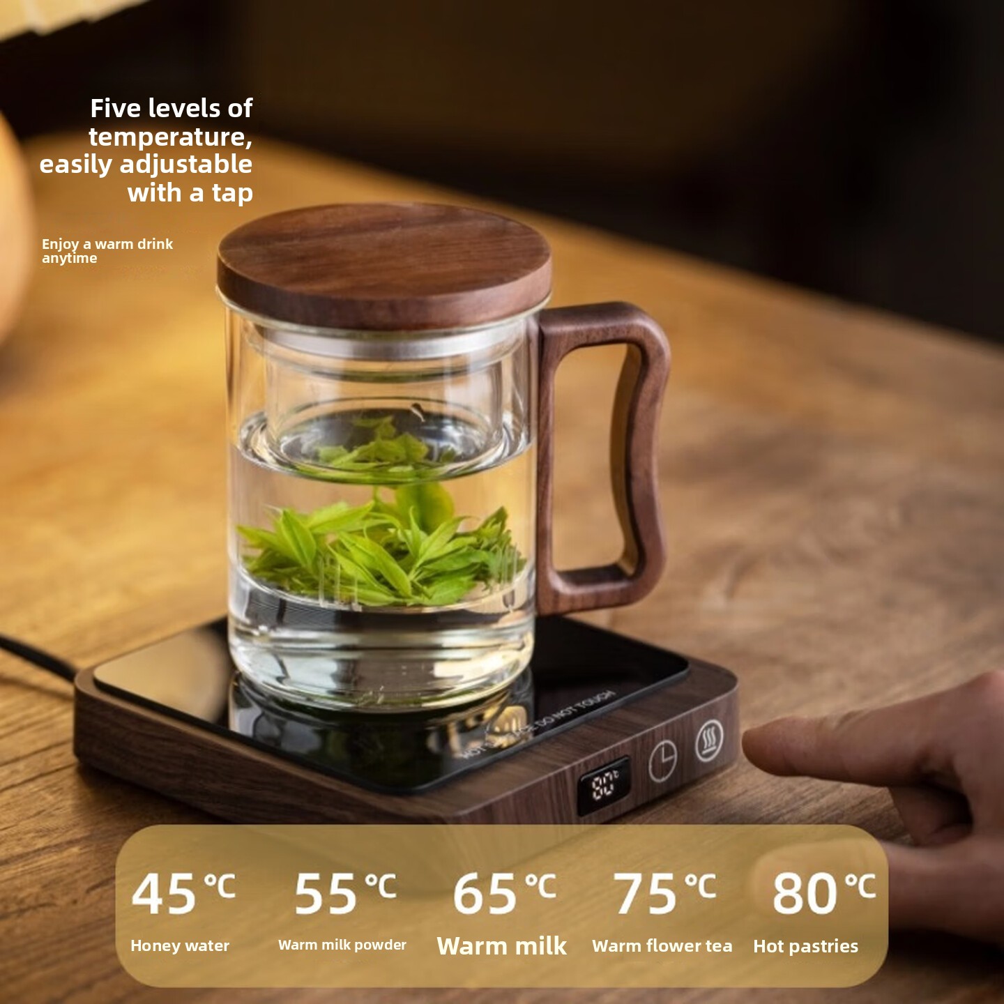 5 Level Mug Warmer Adjustable  - Coffee Tea Uses recension och pris